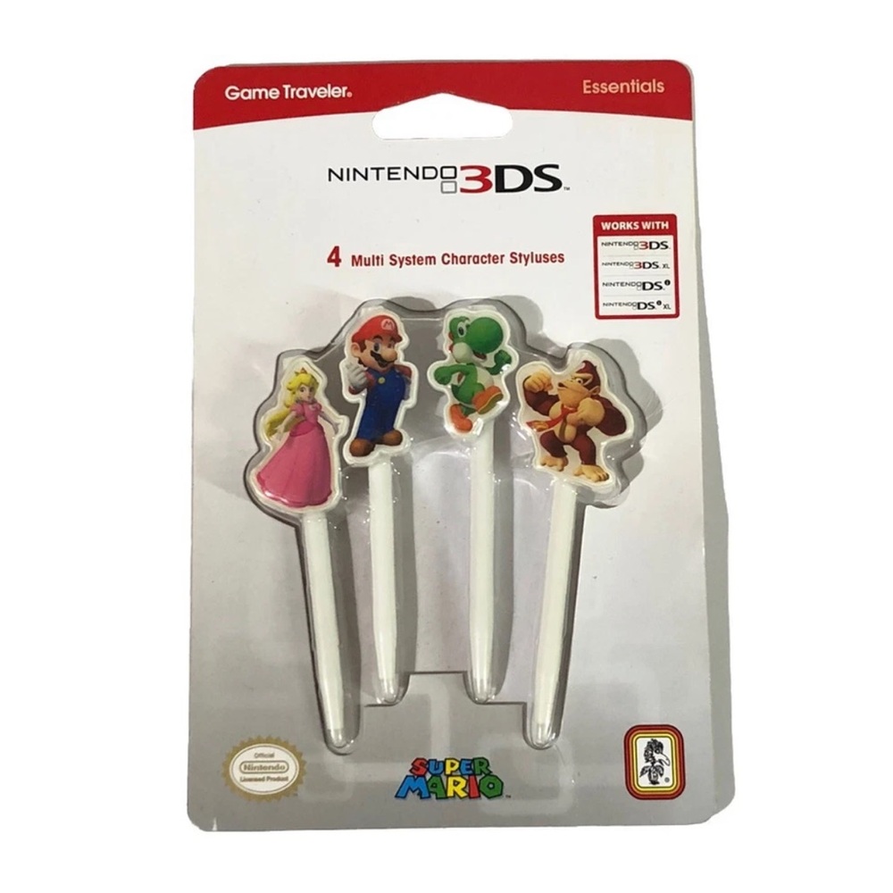 Nintendo DS Stylus 4 Pack Super Mario DK Princess Peach Yoshi 2014